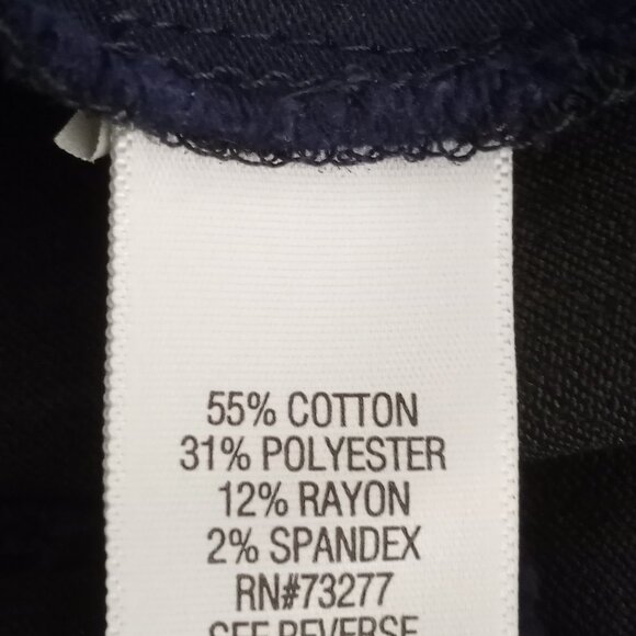 Croft & Barrow Womens 12 Short Navy Blue Pull On Ankle Cropped Pants - Picture 6 of 6